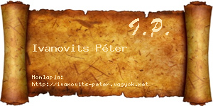 Ivanovits Péter névjegykártya